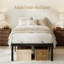 Structure de lit pleine grandeur en métal robuste avec rangement sous le lit, pré-assemblé, aucun outil requis, base de matelas en acier robuste et sans bruit, aucun sommier requis, cadre noir facile à entretenir pour les appartements, les chambres d'amis et les chambres familiales