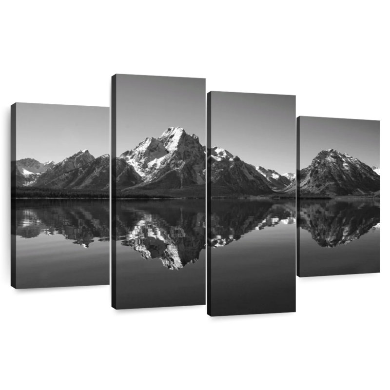 «Grand Teton Mountains BW Wall Art», H 22 po x l 36 po x P 1,00 po