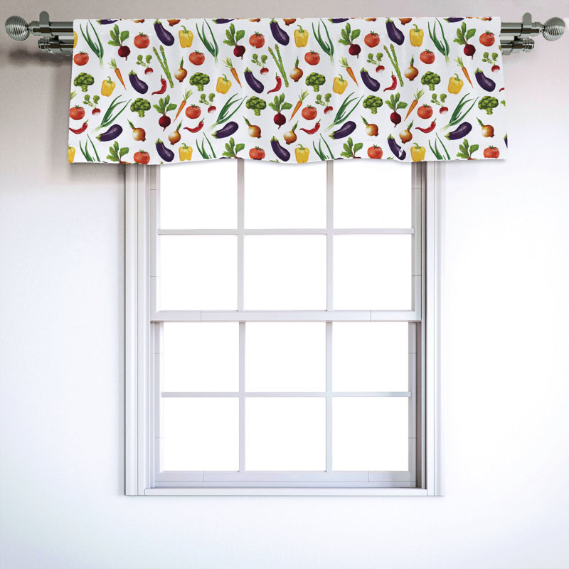 Ambesonne Sateen Ruffled 54'' W Window Valance in