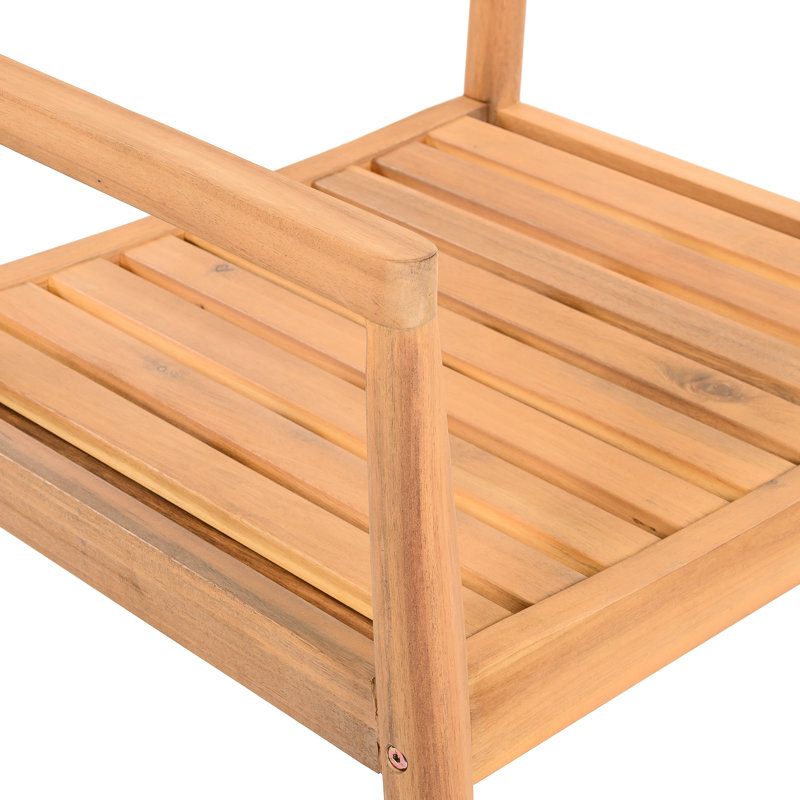4 chaises de patio en bois avec finition en corde grise et résistante aux intempéries, Teck gris