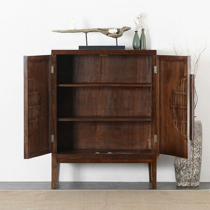 Simple Light Luxury Entrance Cabinet Accent Cabinet, Dark Brown