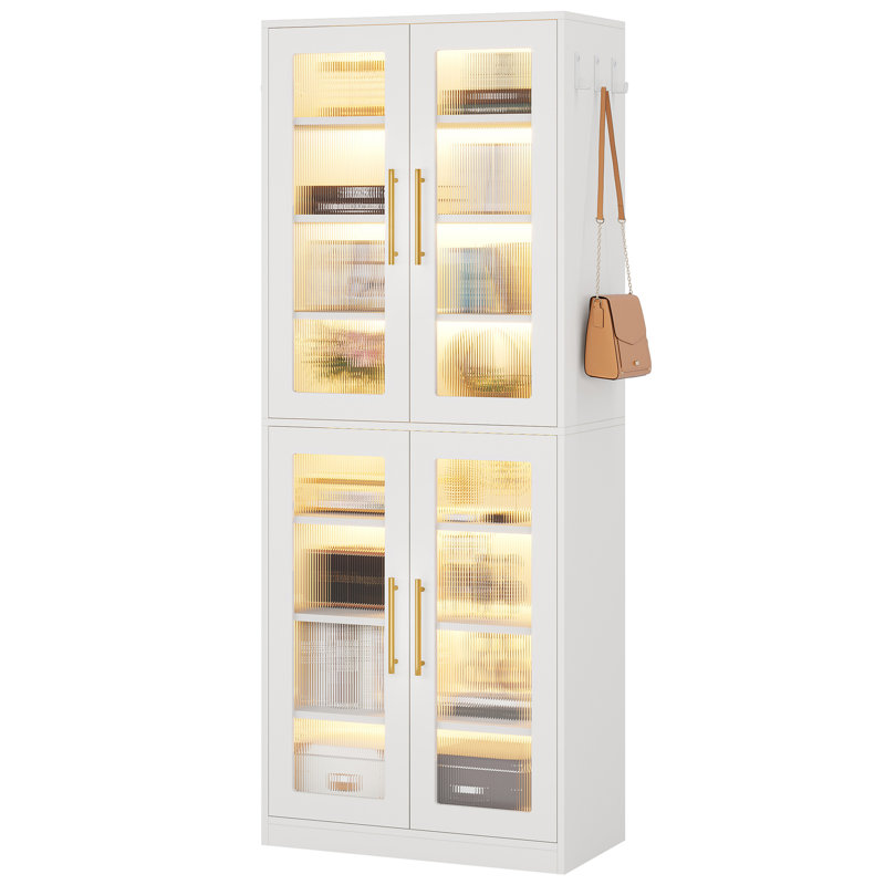 Bibliothèque blanche 67 "avec portes, Blanc