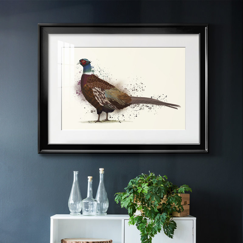 Pheasant Splash 1, reproduction d'art sur papier, H 27 po x l 39 po x P 1,5 po, Noir