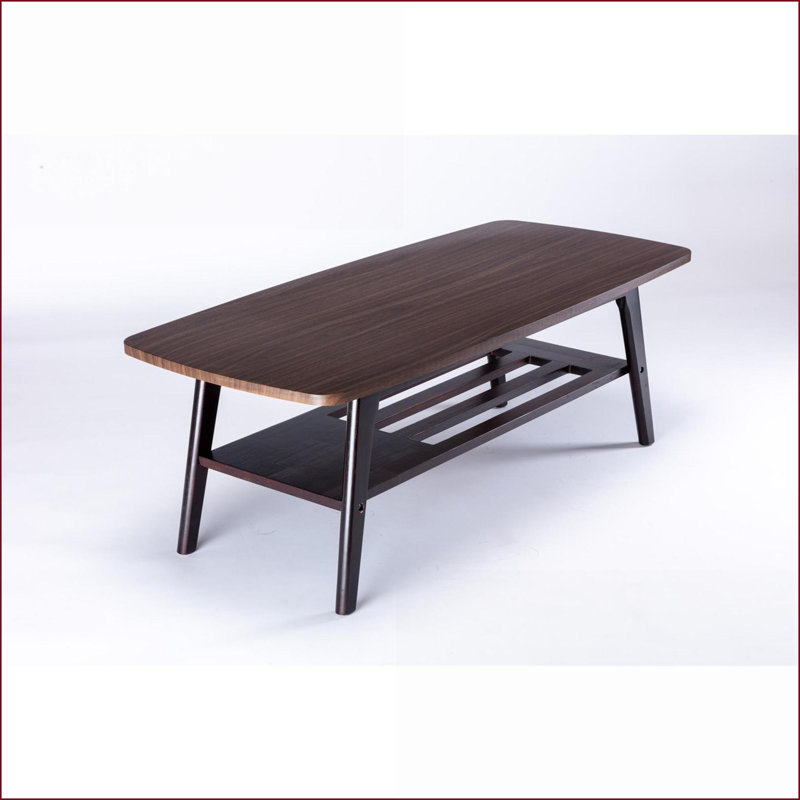 Table basse 47 po avec pieds en bois massif Bahamas Espresso Rangement ouvert