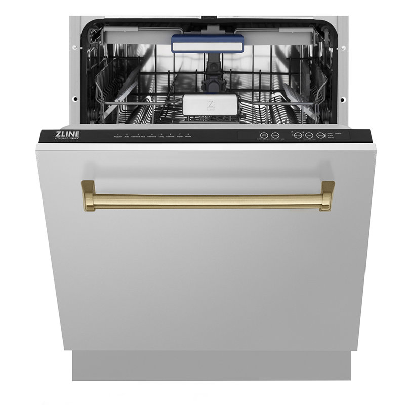 Zline Autograph Edition 24" 51 dBA Built-In Button Control Dishwasher, Champagne Bronze
