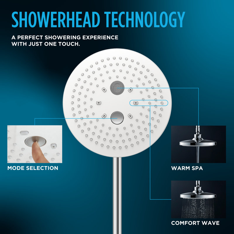 G Series 1.75 GPM Square Single Rain Shower Head with Comfort Wave Technology