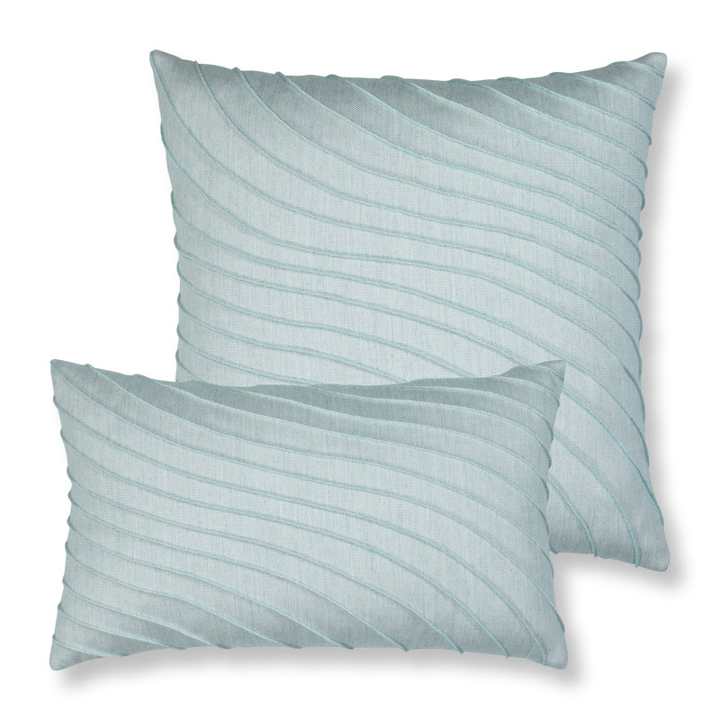 Tidal Lumbar Outdoor Rectangular Sunbrella® Pillow Cover & Insert, Glacier