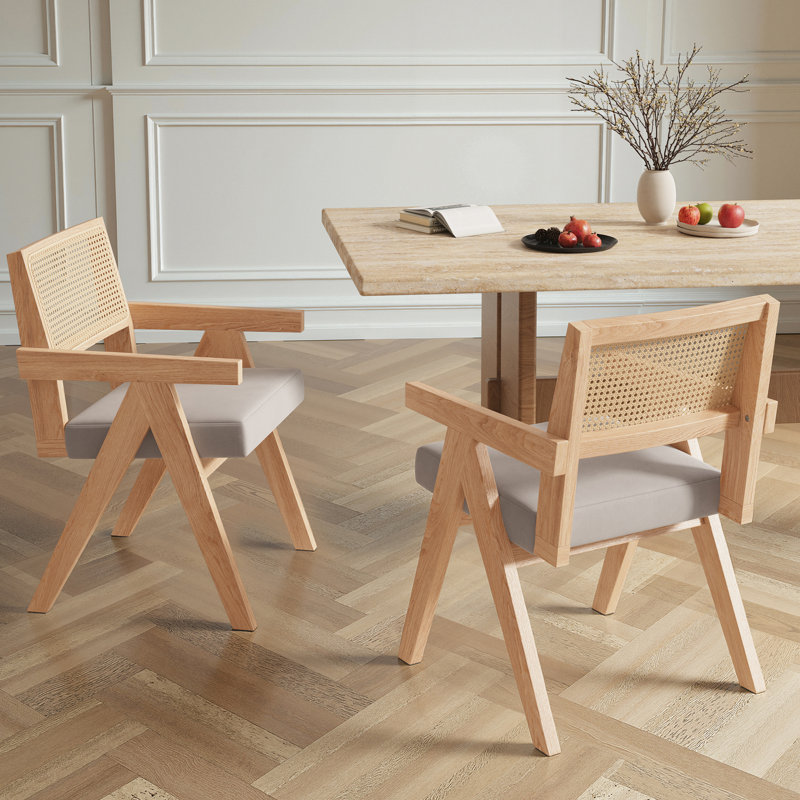 Rattan Dining Chair, Gray
