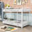 Twin Over Twin Metal Bunk Bed With Slide, Convertible Loft Design And Safety Guardrail-1649801302