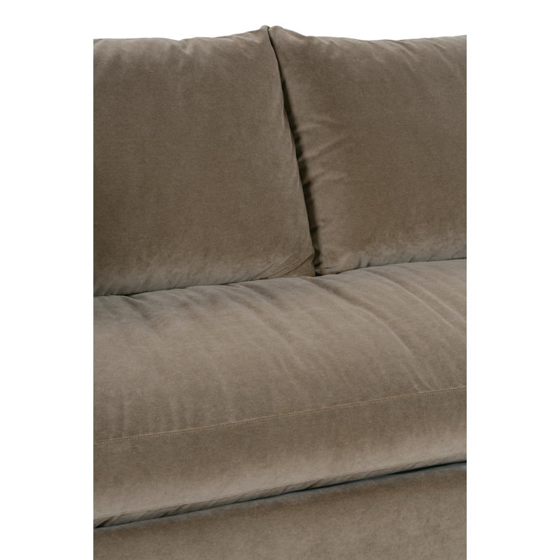 Lilah Bench Cushion Sofa, Straw Velvet (20043-28)