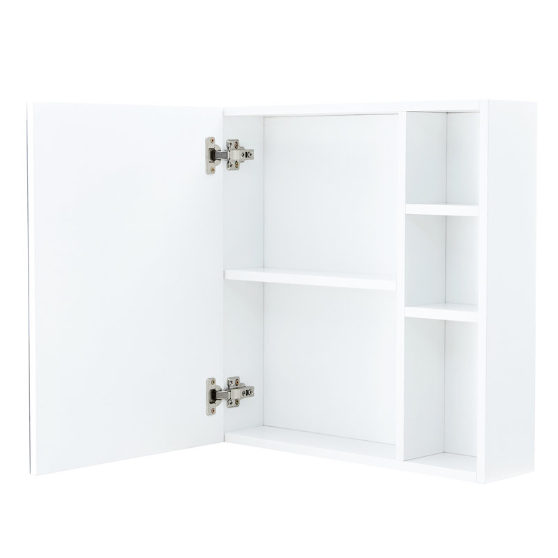 Armoire à miroir blanche pour salle de bain, conception murale pour économiser de l'espace, miroir de toilette quotidien transparent, salle de bain avec cloisons, reflet haute définition