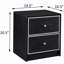 Black and silver 2 drawer bedside cabinet