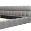Lit tapissier très grand gris avec lin, support solide pour une utilisation à long terme, moment de détente confortable, pièces faciles à assembler, tissu en lin de L 88,5 po x l 82,5 po H, structure stable, zone de sommeil,