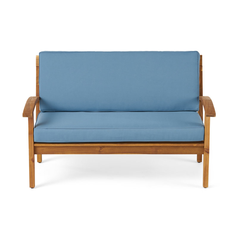 Ensemble de conversation d'extérieur avec table basse et causeuse, teck