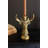  Resin Deer Taper Candle Holder, Gold Rustic Animal Table Decor, Distressed Finish