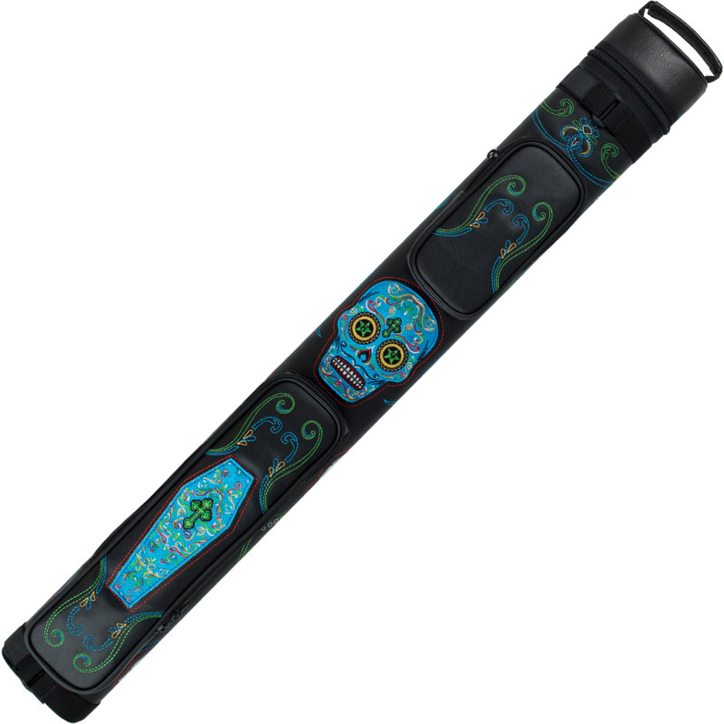  Action Calavera CALC22A 2 Butt 2 Shaft Hard Pool Cue Case - Blue 