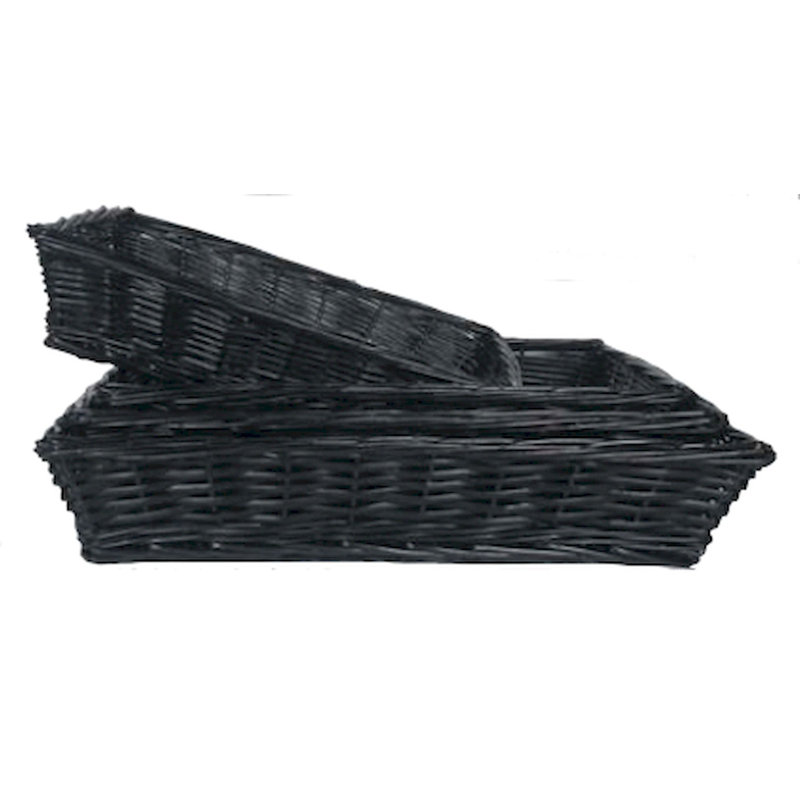 Gracie Oaks Wicker Box, 3.5" H x 14" W x 18" D