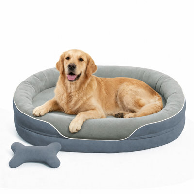 Orthopedic Dog Bed with Memory Foam and Bolster Sofa, Machine Washable Cover, Comfy Dog Bed