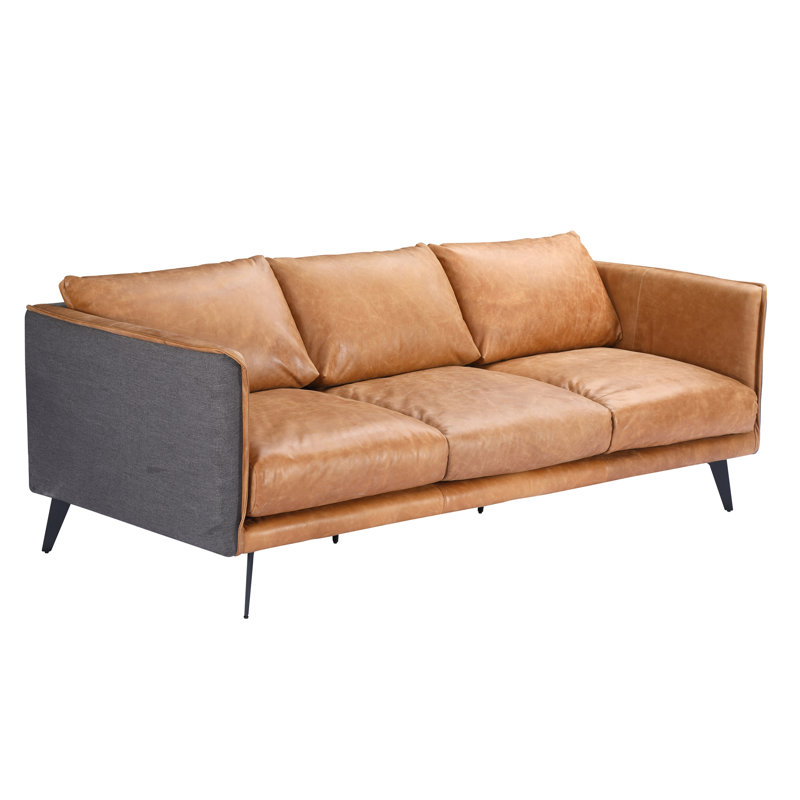 MESSINA LEATHER SOFA COGNAC
