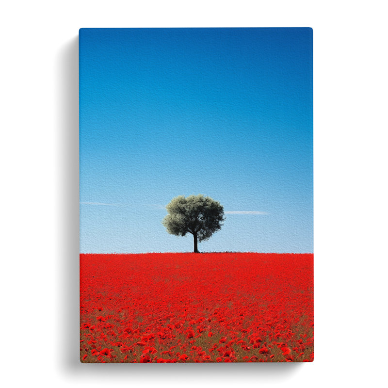 Poppy Field Minimalism - Wrapped Canvas, 76cm H x 50cm W x 3cm D