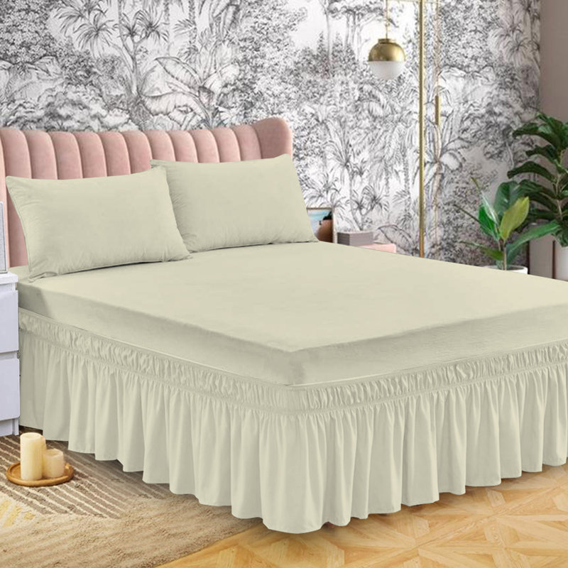 Bel Tailored Wrap Around Bed Skirt, Cream, Super King (6')