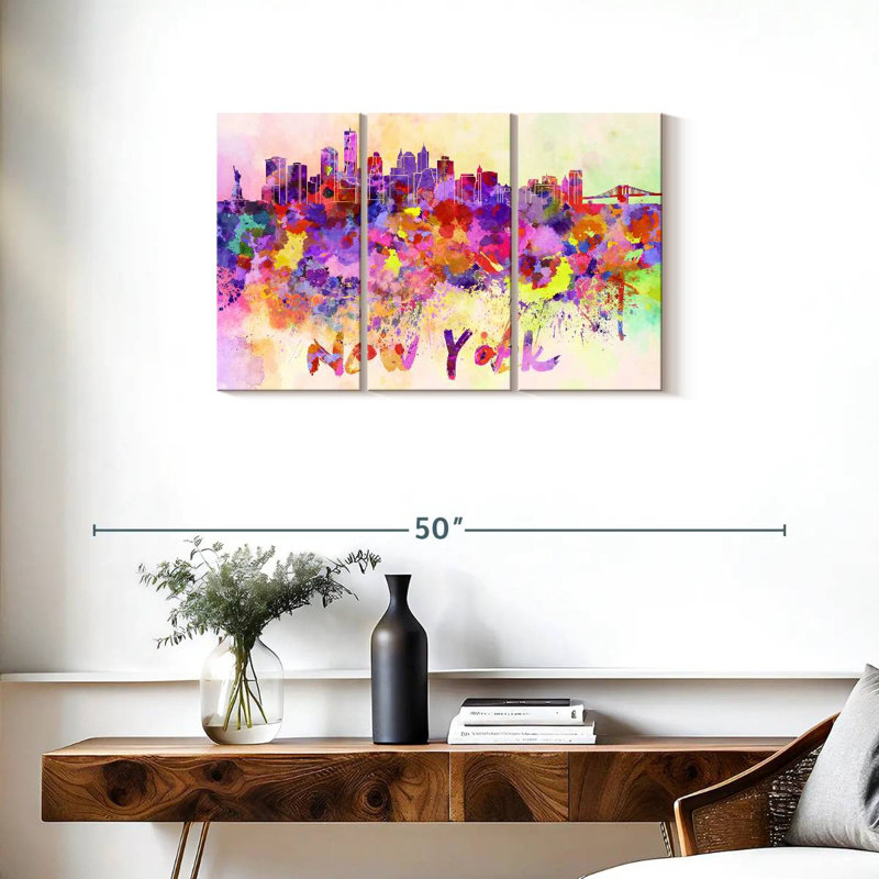 New York City, reproduction d'art sur toile abstraite, H 33 po x l 20 po x P 1,25 po