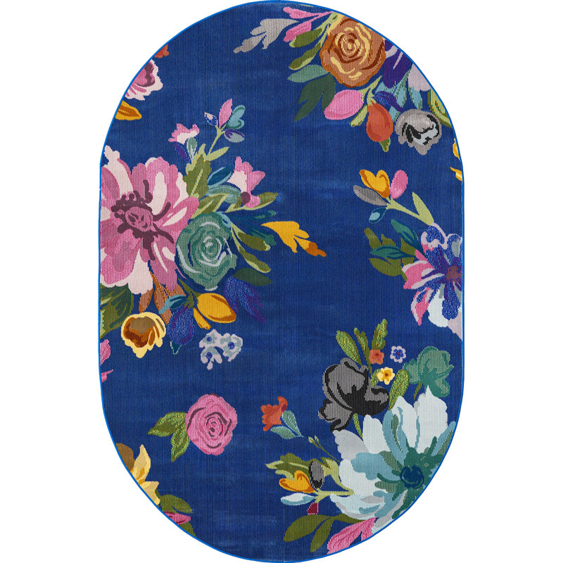 Floral Indoor Rug, Oval 4' x 6'