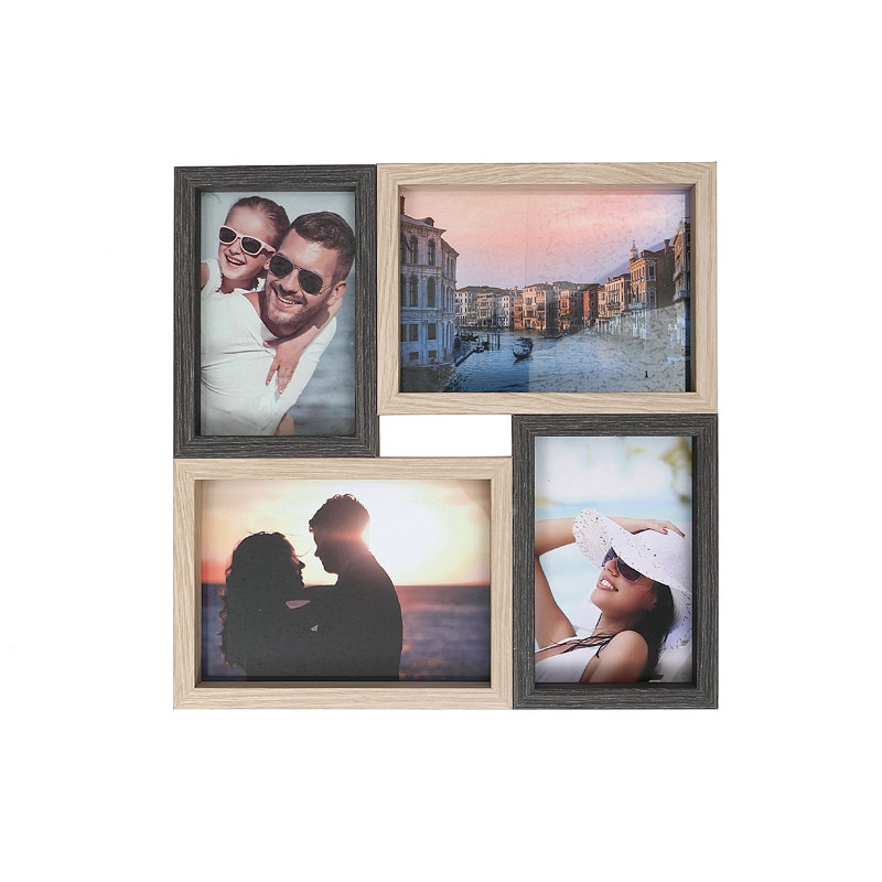 Black Solid Wood Picture Frame with Mat