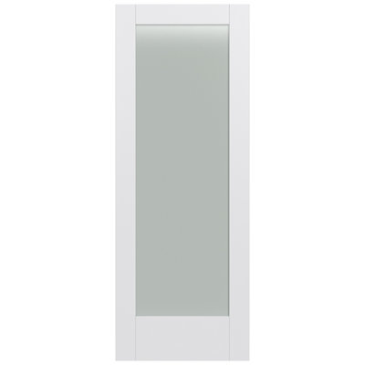 MODA 1-Lite Frosted Glass Primed Slab Interior Door