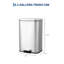 Poubelle de cuisine 8 gallons / 30 L, poubelle à marches avec couvercle à fermeture en douceur, bac de recyclage en acier inoxydable avec seau intérieur amovible, poubelle rectangulaire pour le salon, le bureau-123168383-123168380