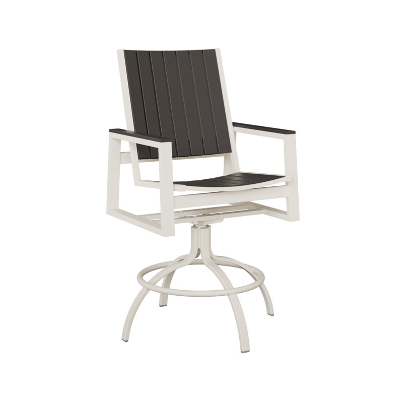 Chaise de bar pivotante Delainah, Gris fumée