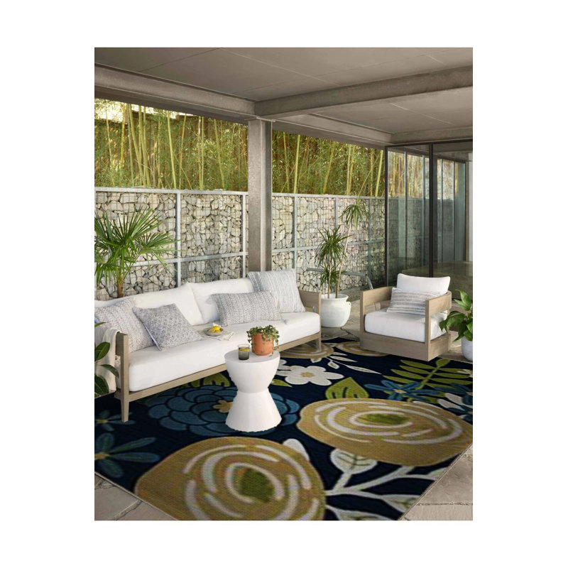 Tapis décoratif multicolore à motif floral rose, Rectangle 3 pi 3 po x 4 pi 11 po
