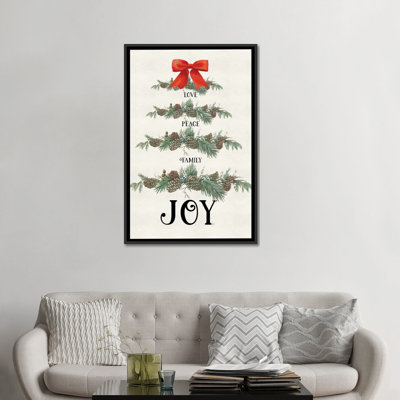 «Love Peace Family Joy Swag», reproduction d'art sur toile encadrée