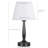 16.5'' Modern & Minimal Pearl Black Bedside Table Lamp with Touch Control and Charging Ports