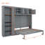 Grand lit escamotable mural avec armoires-1299775695