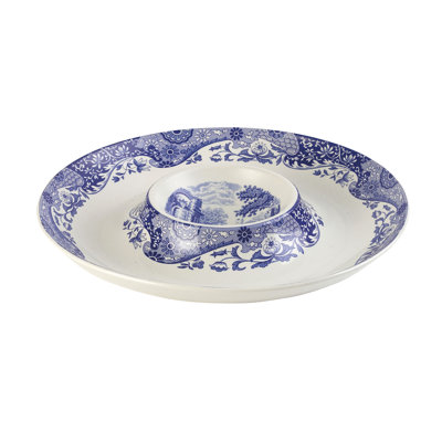 Spode Blue Italian Chip & Dip 14.5"