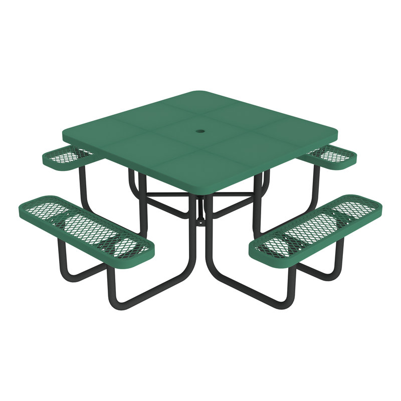 Table de pique-nique extérieure portable Open Air Series, Noir, Vert