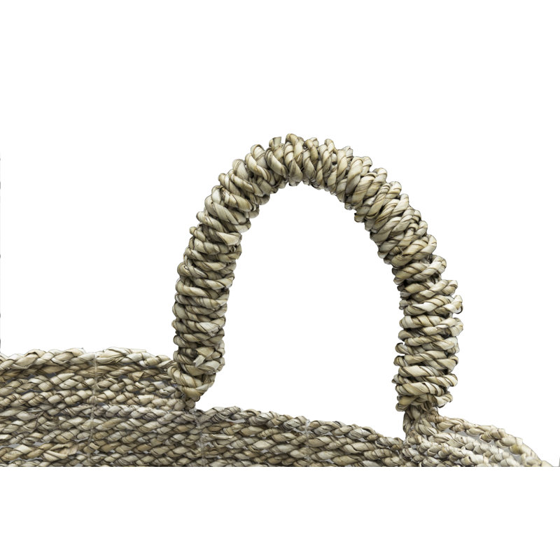 Mack + Milo Wicker Decorative Basket, Grey/Natural, 59cm H x 40cm W x 40cm D