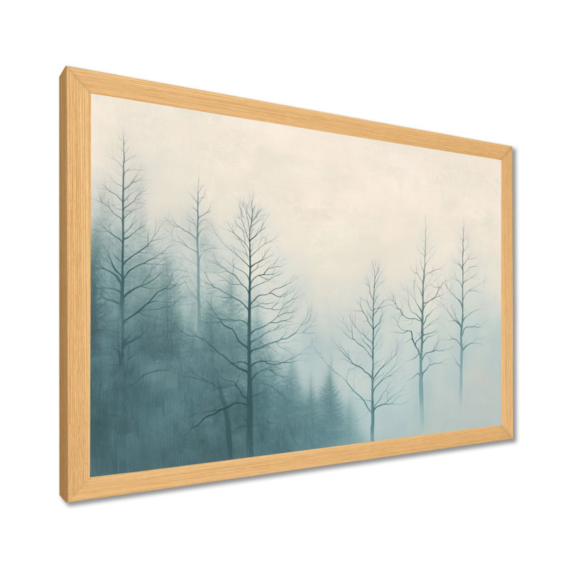 Horizon Forêt Douce Vert Ivoire III - Tableau encadré, H 12 po x l 20 po, Cadre naturel