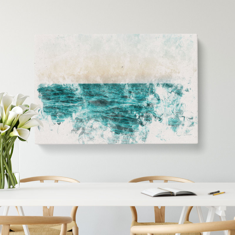 Ocean Stripe - Wrapped Canvas Print, 35cm H x 50cm W x 3cm D