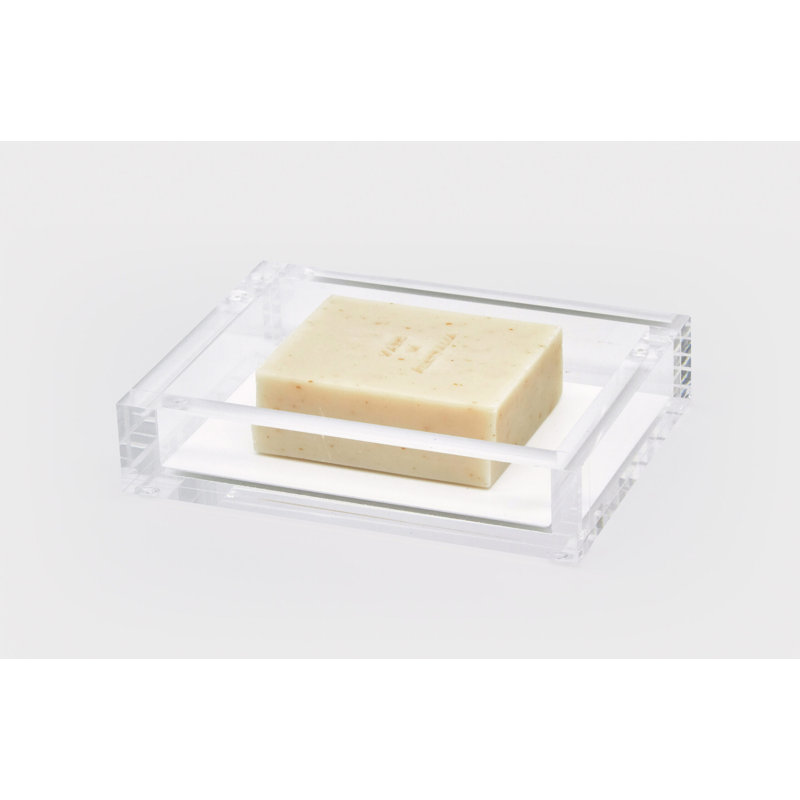 Acrylic Soap Dish 5"x4"x1", White
