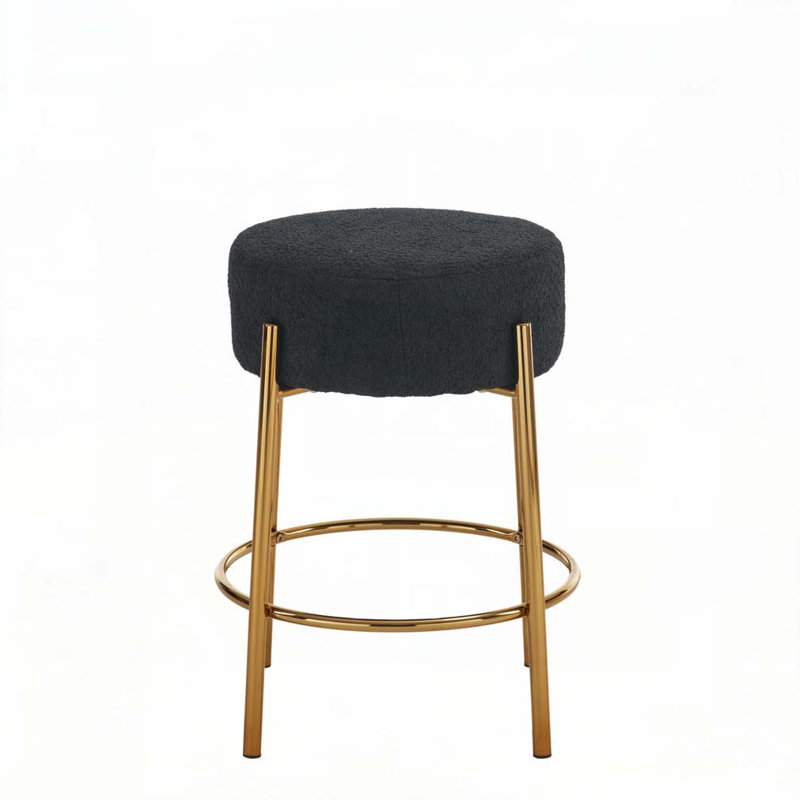 Round Bar Stools, Black, Gold