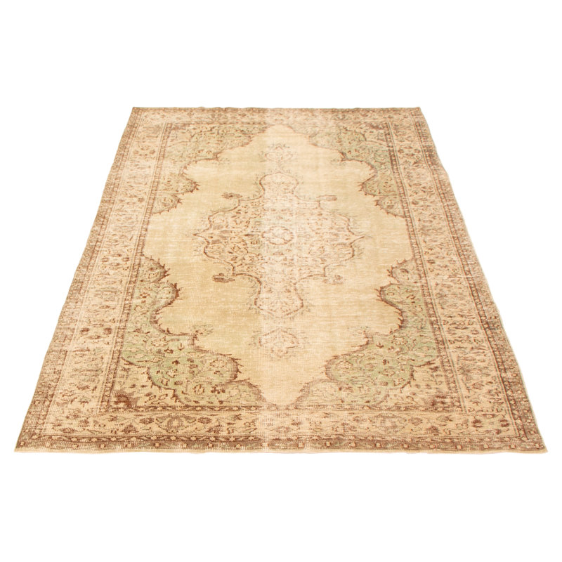 Tapis kaki clair rétro Jorja 6 pi 5 po x 9 pi 9 po