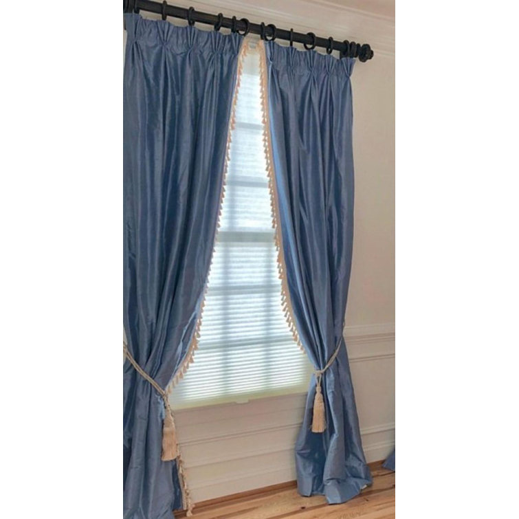 Apamea Faux Silk Waterfall Embellished 38'' W Window Valance