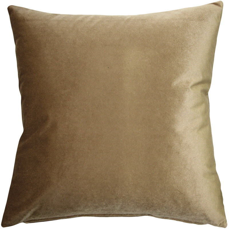 Velvet Throw Pillow, 16" x 16", Sable