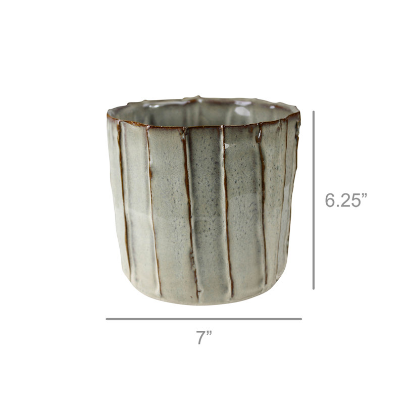 Cache pot à lignes verticales Maesyn, H 6,25 po x l 7 po x P 7 po