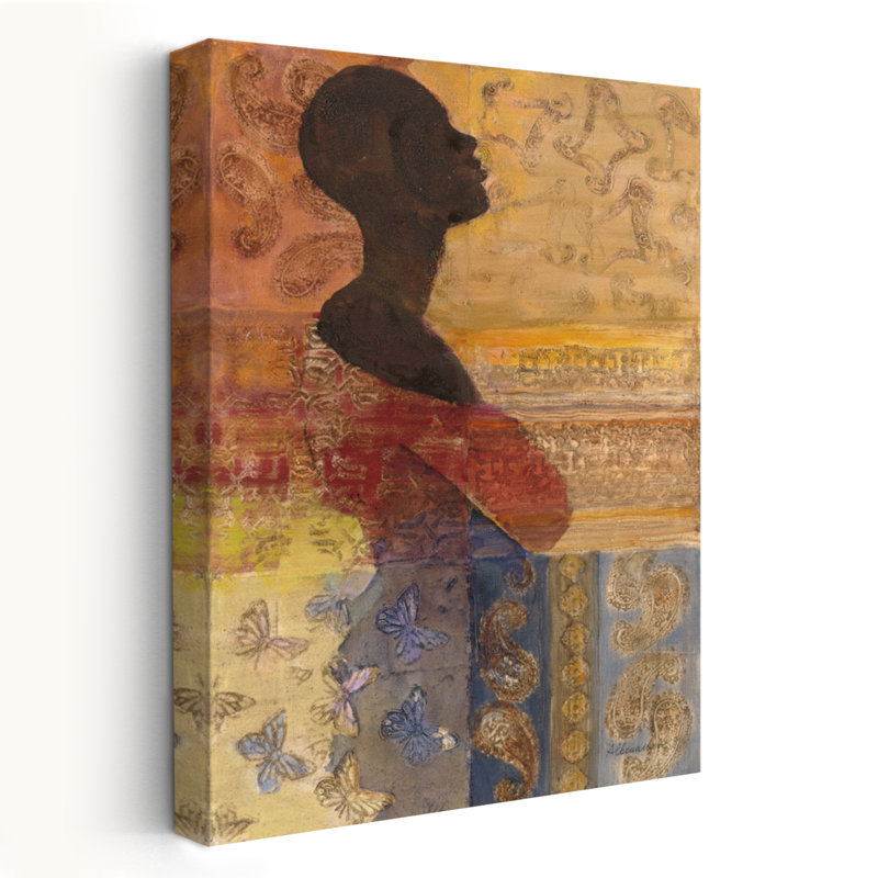 Les femmes du monde III abstrait contemporain bleu gris femme africaine, H 36 po x l 24 po