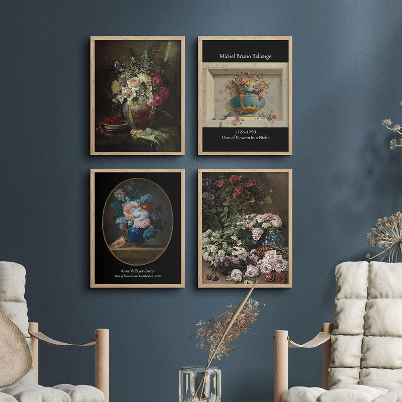 Décoration de salle de bain classique bouquet de fleurs variété nature sauvage Renaissance illustrations, Naturel