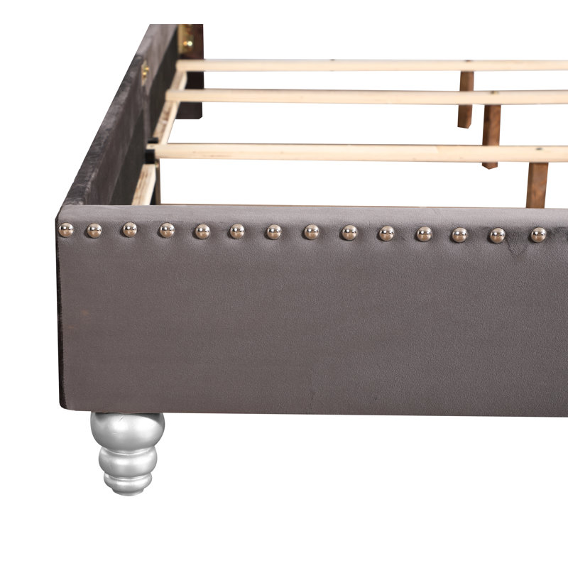 Kailyn Upholstered Sleigh Bed, Full, Smoke Gray