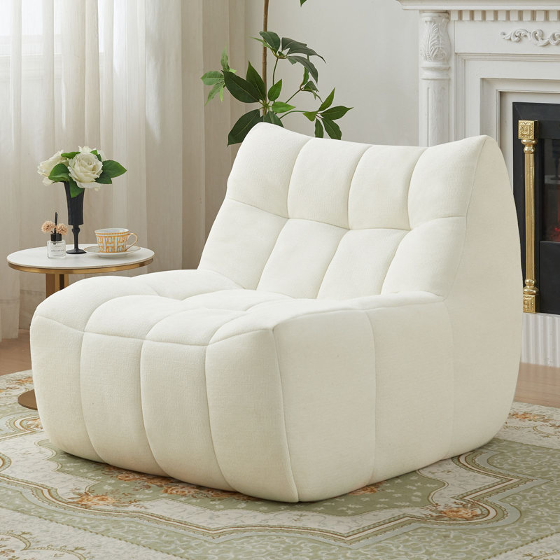Fauteuil à billes surdimensionné de style moderne 33,7 po, Blanc